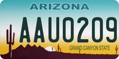 AZ license plate AAU0209