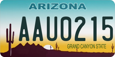 AZ license plate AAU0215