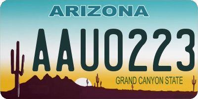 AZ license plate AAU0223