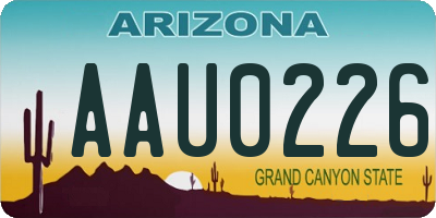 AZ license plate AAU0226