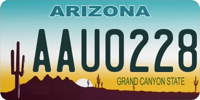 AZ license plate AAU0228