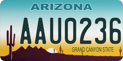 AZ license plate AAU0236