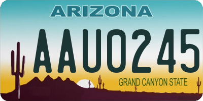 AZ license plate AAU0245