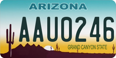 AZ license plate AAU0246