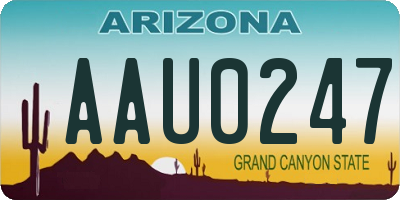 AZ license plate AAU0247