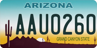 AZ license plate AAU0260