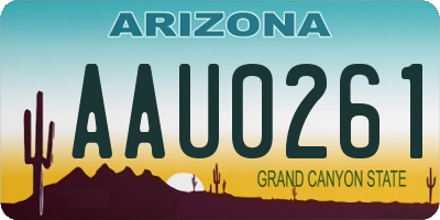 AZ license plate AAU0261