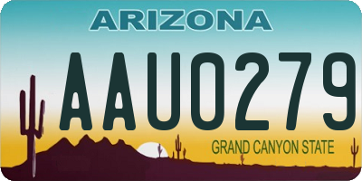 AZ license plate AAU0279