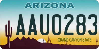 AZ license plate AAU0283