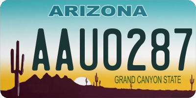 AZ license plate AAU0287