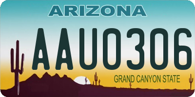 AZ license plate AAU0306