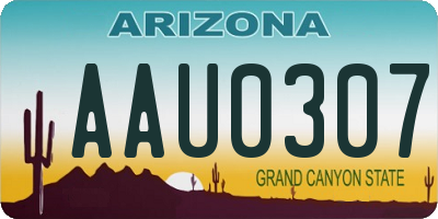 AZ license plate AAU0307