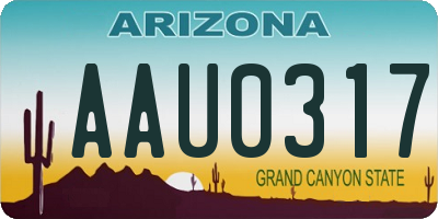 AZ license plate AAU0317