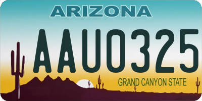 AZ license plate AAU0325