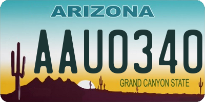 AZ license plate AAU0340
