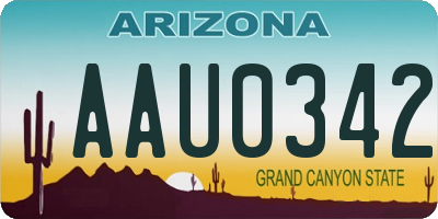 AZ license plate AAU0342