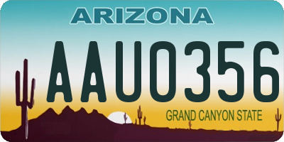 AZ license plate AAU0356