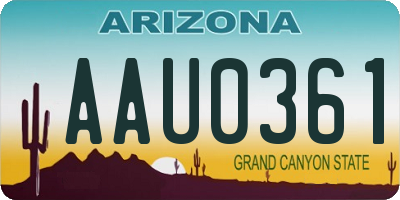 AZ license plate AAU0361