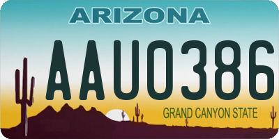 AZ license plate AAU0386