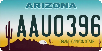 AZ license plate AAU0396