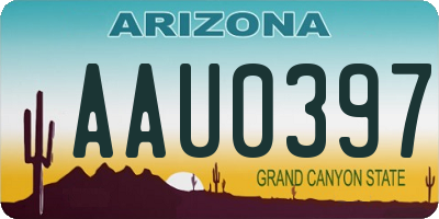AZ license plate AAU0397