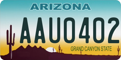 AZ license plate AAU0402