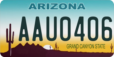 AZ license plate AAU0406