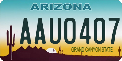 AZ license plate AAU0407