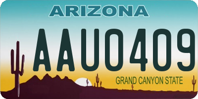 AZ license plate AAU0409