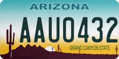 AZ license plate AAU0432