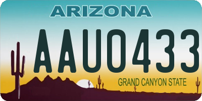 AZ license plate AAU0433