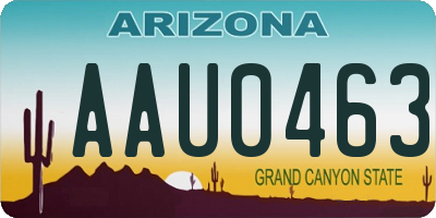AZ license plate AAU0463