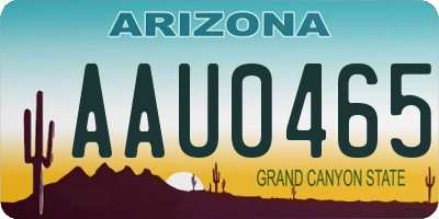 AZ license plate AAU0465