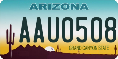 AZ license plate AAU0508