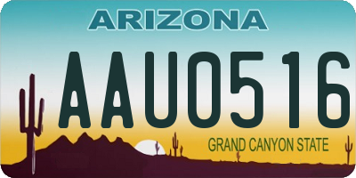 AZ license plate AAU0516