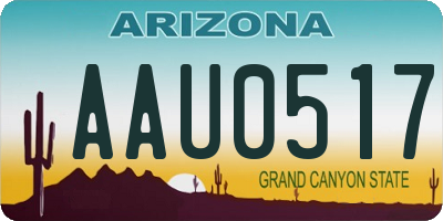 AZ license plate AAU0517