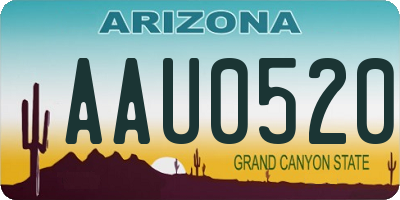 AZ license plate AAU0520