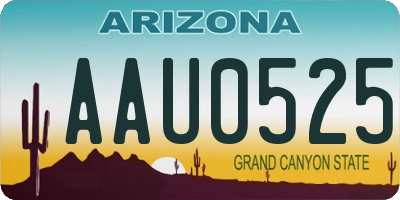 AZ license plate AAU0525