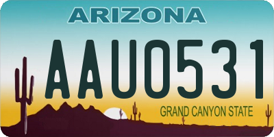AZ license plate AAU0531
