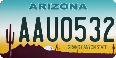AZ license plate AAU0532