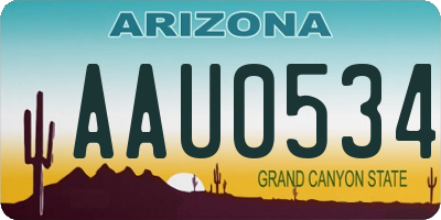 AZ license plate AAU0534