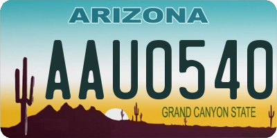 AZ license plate AAU0540