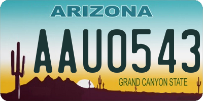 AZ license plate AAU0543