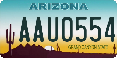 AZ license plate AAU0554