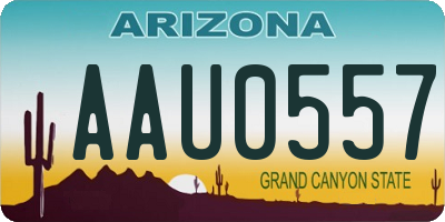 AZ license plate AAU0557