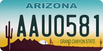 AZ license plate AAU0581