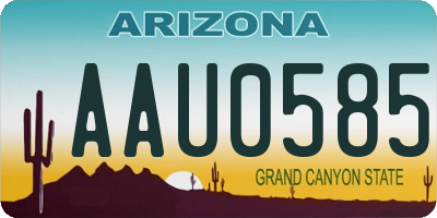 AZ license plate AAU0585