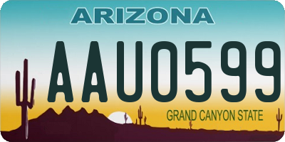 AZ license plate AAU0599