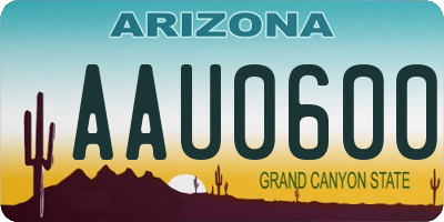 AZ license plate AAU0600
