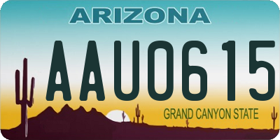 AZ license plate AAU0615